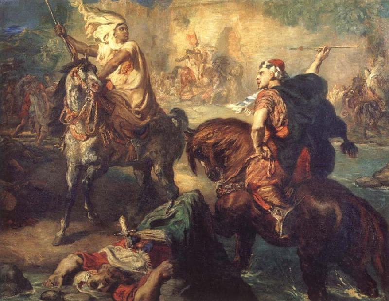 Theodore Chasseriau Arab Chiefs Challenging Each other to Single Combat oil painting picture
